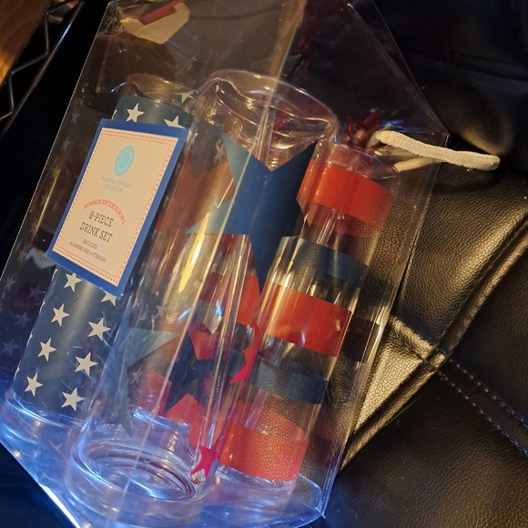 NEW In Box still sealed - Set of 4 Martha Stewart Tea Glasses & Stirrers - Picture 9 of 9